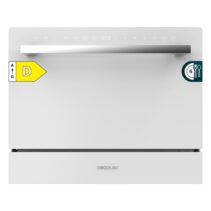 Cecotec Bolero Aguazero 2400 White Glass Mini Lavavajillas - 6 Servicios - Seguro Infantil - 5 Programas - Inicio Programable - Color Blanco