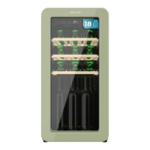 Cecotec Bolero GrandSommelier Origin 18 Hit Green Vinoteca 18 Botellas - Luz LED - Temperatura Regulable - Estilo Retro - Compresor Integrado - Ventilador Interior - 74.3x36.6x47.6cm - Color Menta
