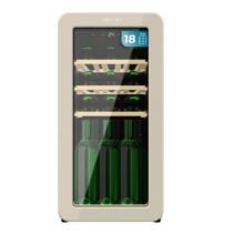 Cecotec Bolero GrandSommelier Origin 18 Hit Beige Vinoteca 18 Botellas - Luz LED - Temperatura Regulable - Estilo Retro - Compresor Integrado - Ventilador Interior - 74.3x36.6x47.6cm - Color Beige