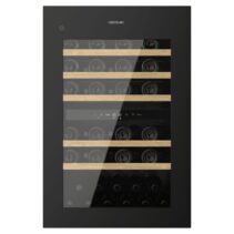 Cecotec Bolero GrandSommelier Duo 57000 Touch Black Compressor Vinoteca 57 Botellas - Capacidad 143L - Silencioso 38dB - Luz LED - Pantalla LED - Temperatura Regulable - Acero Inoxidable - Color Negro