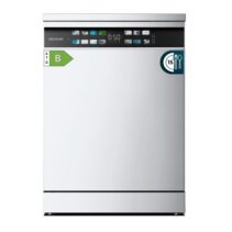 Cecotec Bolero Aguazero 6700 B Lavavajillas de 60cm - 15 Cubiertos - Seguro Infantil - Pantalla XXL - 8 Programas - Motor Inverter - Inicio Programable - Funcion Media Carga - Color Blanco