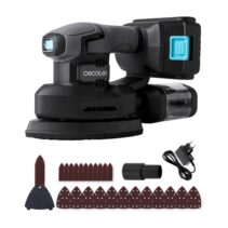 Cecotec PerfectSurface 2120 Delta Lijadora Orbital Inalambrica - Bateria 2.000mAh - 28.000 Vibraciones por Minuto - Incluye Accesorios - Conector para Aspiradora - Deposito de Polvo - Color Gris Oscuro