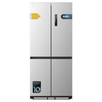 Cecotec Bolero CoolMarket 4D 466 SBI Inox E Frigorifico Americano - Capacidad 466L - Compresor Inverter - Acero Inoxidable - Nofrost - Frio Envolvente - Clase E - 84.4x59.8x193cm - Color Acero