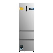 Cecotec Bolero CoolMarket Combi FD 400 Inox E Frigorifico Puerta Francesa - Capacidad 400L - Luz LED - Compresor Inverter - Acero Inoxidable - Total Nofrost - Frio Envolvente - 60x64x191cm - Color Acero