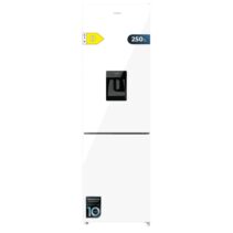 Cecotec Bolero CoolMarket Combi 250 WD White Glass D Frigorifico Combi - 250L - Compresor Inverter - Dispensador de Agua - Frio Envolvente - Cajon Humedad Regulable - 54x57.6x180cm - Color Blanco