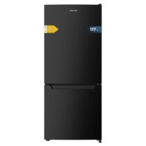 Cecotec Bolero CoolMarket Combi 117 DF Black E Frigorifico Combi - 117L - Luz LED - Defrost - Congelacion Ultrarapida - Display Interior - Puerta Reversible - Clase E - 47x49x114cm - Color Negro