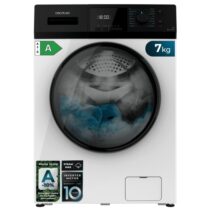 Cecotec Bolero Dresscode 7410 Inverter A Lavadora de Carga Frontal - 7kg - Centrifugado 1200rpm - Temperatura Regulable - Seguro Infantil - Motor Inverter - Inicio Programable - Color Blanco y Negro