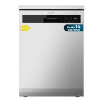Cecotec Bolero Aguazero 6200 Inox D Lavavajillas de 60cm - 14 Cubiertos - Temperatura Regulable - Bandeja para Cubiertos - 6 Programas - Inicio Programable - Funcion Media Carga - Color Acero