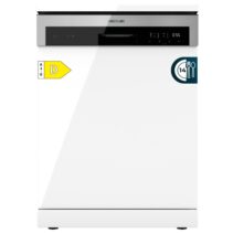 Cecotec Bolero Aguazero 6200 D Lavavajillas de 60cm - 14 Cubiertos - Temperatura Regulable - Bandeja para Cubiertos - 6 Programas - Inicio Programable - Funcion Media Carga - Color Blanco y Negro