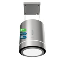Cecotec Bolero Flux CRE 448000 Inox A++ Campana Extractora Colgante de 38cm - 210W - Succion 712m3/h - Luz LED - Incluye Accesorios - Acero Inoxidable - Filtros de Carbono Incluidos - Color Acero