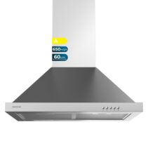 Cecotec Bolero Flux PM 606500 Inox A Campana Extractora de 60cm - 165W - Succion 650m3/h - Luz LED - Incluye Accesorios - Acero Inoxidable - Kit de Montaje - Filtros de Carbono Incluidos - Color Acero