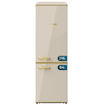 Cecotec Bolero CoolMarket Combi Origin 300 Beige E Frigorifico Combi - Capacidad 300L - Temperatura Regulable - Estilo Retro - Cajon para Carne y Pesado - Clase E - Color Beige