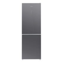 Cecotec Bolero CoolMarket Combi 322 Glass Grey D Frigorifico Combi - 322L - Modo Vacaciones - Cajon para Carne y Pesado - Frio Envolvente - Cajon Humedad Regulable - Clase D - 185x60cm - Color Gris