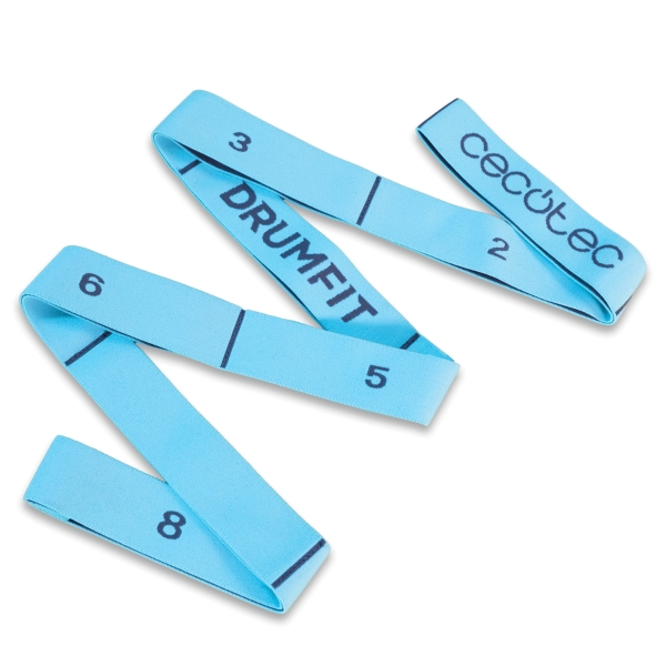 Cecotec DrumFit Elastiband Banda Elastica de Estiramiento - 8 Niveles de Resistencia - Goma Poliester - Color Azul