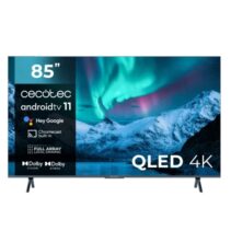 Cecotec V3+ Series VQU30085+ Smart TV de 85" QLED 4K UHD HDR - 120Hz - USB PVR - Procesador Cortex A55 - Sonido Dolby - WiFi - Android TV 11 - HDMI 2.1 - Chromecast - Bluetooth - Vesa - Color Negro