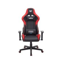 Cromad Serie Demon Lord Silla Gaming - Estructura Robusta - Piel Sintetica de Alta Calidad - Altura Regulable con Piston de Gas Clase 2 - Respaldo Reclinable - Cojin Lumbar y Cervical - Reposabrazos Regulables - Color Negro/Rojo