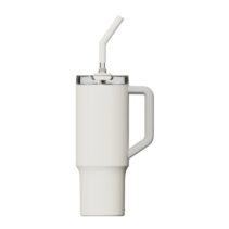 Xiaomi Straw Mug Termo 1L con Pajita - Acero Inoxidable 316L - Aislamiento Termico - Tapon Hermetico Antifugas - Tapa Tritan Transparente - Asa Ergonomica - Boca Ancha 90 mm - Color Blanco
