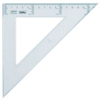 Safta Cristal Escuadra de 25cm - Poliestileno - Graduacion Impresa - Biselada - Color Transparente