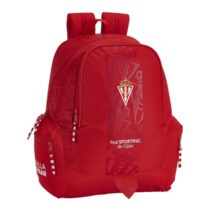 Safta Real Sporting de Gijon Corporativa Mochila Adaptable a Carro - Bolsillos Laterales - 2 Compartimentos - Hombreras Ergonomicas - Tirador Doble - Asa de Mano - 23.4L - 320x170x430mm - Color Rojo