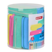 Safta Silicone Glitter Pack de 16 Estuches - Silicona con Purpurina - Caja Cilindrica de PVC Transparente - Variedad de Modelos - Flexible - Facil de Limpiar - 227x230mm - Colores Surtidos