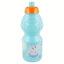 Safta Peppa Pig Botella de 400ml - Tapon Antigoteo - Banda Antideslizamiento - Color Azul