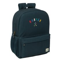 Safta Harper and Neyer Mochila Adaptable a Carro - Tirador Doble - Hombreras Ergonomicas - Bolsillo Frontal - Asa Superior - 18L - 320x140x430mm - Color Azul Marino