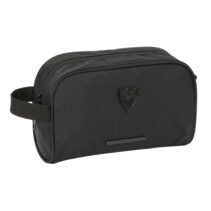 Safta Sevilla FC Business Neceser de 3.6L - Cremallera - Asa Lateral - Adapatable a Carro - Interior Forrado - 240x100x150mm - Color Negro