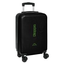 Safta Kappa Black Maleta Trolley de Cabina 20” - Seguridad con Candado - Interior Forrado - Cremallera - Cintas Elasticas PVC - Ruedas Giratorias - Ajustable - 40.1L - 345x200x550mm - Color Negro