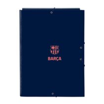 Safta F.C.Barcelona 2ª Equipacion Carpeta con 3 Solapas - Tapas Duras Forradas - Formato Folio - Cierre con Gomas - Resistente y Duradera - 260x25x335mm - Color Azul Marino