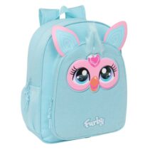 Safta Furby Mochila - Adaptable a Carro - Portabotellas - Tirador Doble - Hombreras Ergonomicas Acolchadas - Bolsillo Frontal - Asa de Mano Superior - 15L - 320x120x380mm - Color Azul Claro