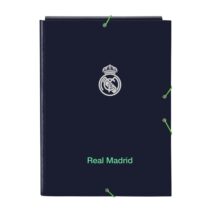 Safta Real Madrid 2ª Equipacion 25/26 Carpeta con 3 Solapas - Tapas Duras Forradas - Cierre con Gomas - Estilo Deportivo - 260x335mm - Color Azul Marino
