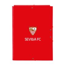 Safta Sevilla FC Carpeta con 3 Solapas - Tapas Duras Forradas - Formato Folio - Cierre con Gomas - 260x25x335mm - Color Rojo