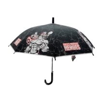 Safta Avengers Vendetta Paraguas Manual de 76cm - 8 Paneles - Asa y Punta de PVC - POE Transparente - Nervios de Acero de 8mm - Color Negro