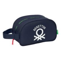 Safta Benetton Together Neceser de 5L - Cremallera - Asa Lateral - Adapatable a Carro - 260x120x150mm - Color Azul Marino