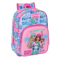Safta Barbie Mochila Infantil - Adaptable a Carro - Portabotellas - Hombreras Ergonomicas - Bolsillo Frontal - 10L - 260x110x340mm - Color Rosa