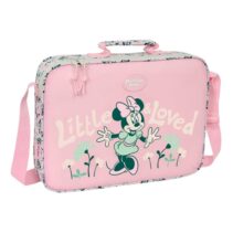 Safta Minnie Mouse Minty Maletin con Cremallera - Bandolera Ajustable - Asa Forrada - Doble Tirador Cremallera - Fondo Semirigido - Compacta y Ligera - 6L - 380x60x280mm - Color Rosa Pastel