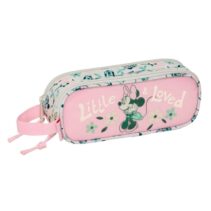 Safta Minnie Mouse Minty Portatodo - 2 Compartimentos con Cremalleras - Asa Lateral - 1L - 210x60x80mm - Color Rosa Pastel