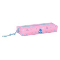 Safta Stitch Bright Portatodo - Cremallera - Goma Elastica - 0.53L - Acabado Brillante - 220x70x40mm - Color Rosa