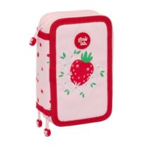 Safta Glowlab Frutitas Plumier de 3 Pisos - 37 Piezas - 1.3L - Goma - Lapiz - Boligrafos - Sacapuntas - Reglas - 16 Colores - 14 Rotuladores - 125x55x195mm - Color Rosa