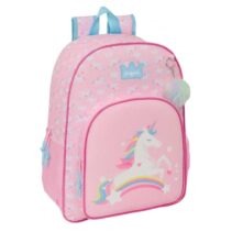 Safta Glowlab Kids Mochila Adaptable a Carro - Bolsillos Laterales - Doble Tirador - Hombreras Ergonomicas - Asa de Mano - Gran Capacidad - 330x140x420mm - Color Rosa