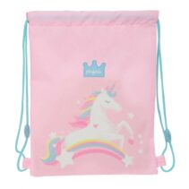 Safta Glowlab Kids Saco Plano - Bolsillo Interior con Cremallera - Cierre con Cordones - 3L - Uso Diario y Escolar - 260x10x340mm - Color Rosa