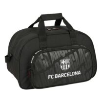 Safta F.C.Barcelona Bolsa de Deporte - Bolsillo Frontal - Bandolera Ajustable - Asa Forrada - Tirador Doble - Tacos Proteccion Base - Fondo Interior Semirigido - 22L - 400x230x240mm - Color Negro