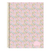Safta VMB Bloc de Notas A4 - Tapas Duras - 120 Hojas Cuadriculas - Espiral Metalico - Separadores de Colores - Gramaje 80g/m2 - 210x10x297mm - Color Rosa
