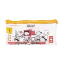 Safta Snoopy Pack Escolar con Portatodo de PVC - Cierre ZIP - Regla 15cm - 2 Lapices - Sacapuntas - Goma - Bloc de Notas con 70 Hojas - 225x105mm - Color Transparente