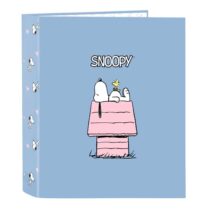 Safta Snoopy Carpeta con 4 Anillas 40mm - Tapas Duras Forradas - Formato Folio - 270x60x330mm - Color Azul