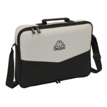 Safta Kappa Grey Maletin con Cremallera - Bandolera Ajustable - Asa Forrada - Doble Tirador - Fondo Semirigido - 6L - 380x60x280mm - Color Negro y Gris