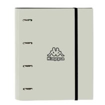 Safta Kappa Grey Carpeta con 4 Anillas 35mm - Tapas Duras Forradas - Recambio 100 Hojas 80g/m2 - Cierre Elastico - Incluye Separadores - 270x35x320mm - Color Negro y Gris