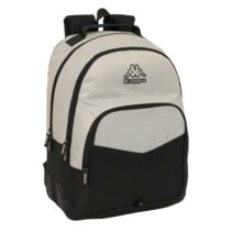 Safta Kappa Grey Mochila con 2 Compartimentos - Antirozaduras - Adaptable a Carro - Bolsillo Frontal - Portabotellas - Tirador Doble - Hombreras Ergonomicas - 320x150x420mm - Color Negro y Gris