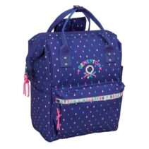 Safta Benetton Drop Mochila para Portatil hasta 13" - Bolsillo con Cremallera - Asas Superiores - Hombreras Ergonomicas - Compartimento Acolchado - 270x190x400mm - Color Azul Oscuro