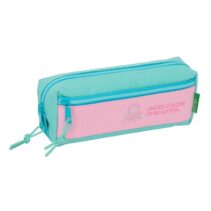 Safta Benetton Dolce Portatodo - 3 Compartimentos con Cremalleras - Goma Elastica - 0.98L - 220x60x85mm - Color Rosa Pastel